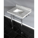Templeton 30-Inch Carrara Marble Vanity Top with Acrylic Legs (8-Inch, 3-Hole)