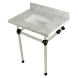 Templeton 30-Inch Carrara Marble Vanity Top with Acrylic Legs (8-Inch, 3-Hole)