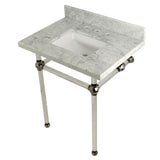 Templeton 30-Inch Carrara Marble Vanity Top with Acrylic Legs (8-Inch, 3-Hole)
