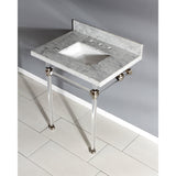 Templeton 30-Inch Carrara Marble Vanity Top with Acrylic Legs (8-Inch, 3-Hole)