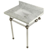 Templeton 30-Inch Carrara Marble Vanity Top with Acrylic Legs (8-Inch, 3-Hole)