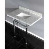 Fauceture 36-Inch Marble Console Sink with Brass Feet