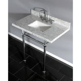 Fauceture 36-Inch Marble Console Sink with Brass Feet