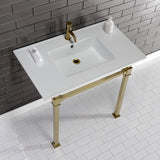 Monarch 37-Inch Ceramic Console Sink with Stainless Steel Legs (1-Hole)
