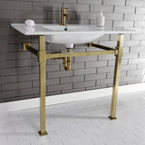 Monarch 37-Inch Ceramic Console Sink with Stainless Steel Legs (1-Hole)