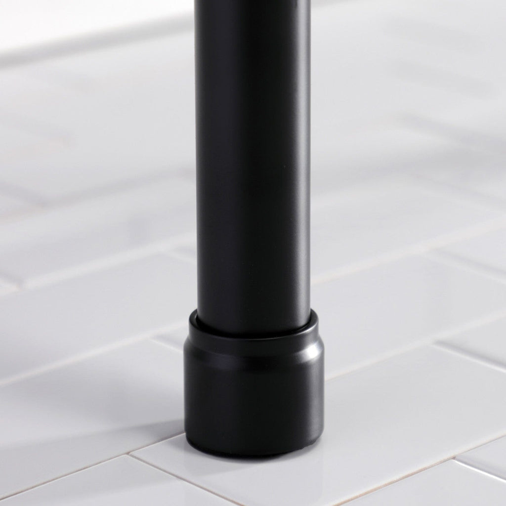 Dreyfuss 37-Inch Ceramic Console Sink with Stainless Steel Legs (1-Hole)