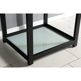 Kingston Commercial 25-Inch Stainless Steel Console Sink with Steel Base and Glass Shelf (8-Inch, 3-Hole)