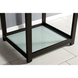 Kingston Commercial 25-Inch Stainless Steel Console Sink with Steel Base and Glass Shelf (8-Inch, 3-Hole)