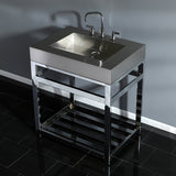 Kingston Commercial 31-Inch Stainless Steel Console Sink with Steel Base (8-Inch, 3-Hole)