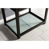Kingston Commercial 31-Inch Stainless Steel Console Sink with Steel Base and Glass Shelf (8-Inch, 3-Hole)