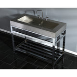 Kingston Commercial 49-Inch Stainless Steel Console Sink with Steel Base (8-Inch, 3-Hole)
