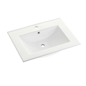 Ultra Modern 24-Inch Ceramic Vanity Sink Top (1 Hole)