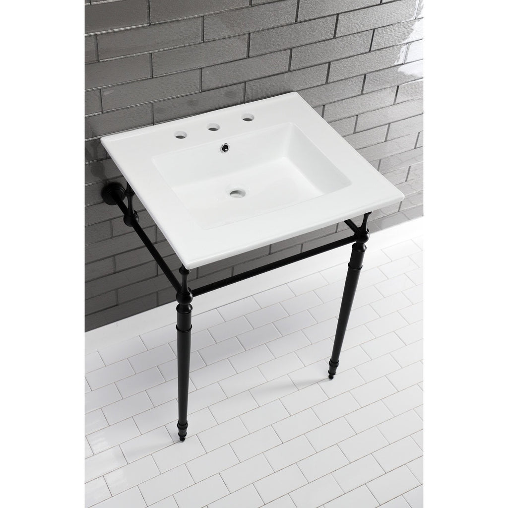 Continental 25-Inch Ceramic Vanity Sink Top (8" Faucet Drillings)