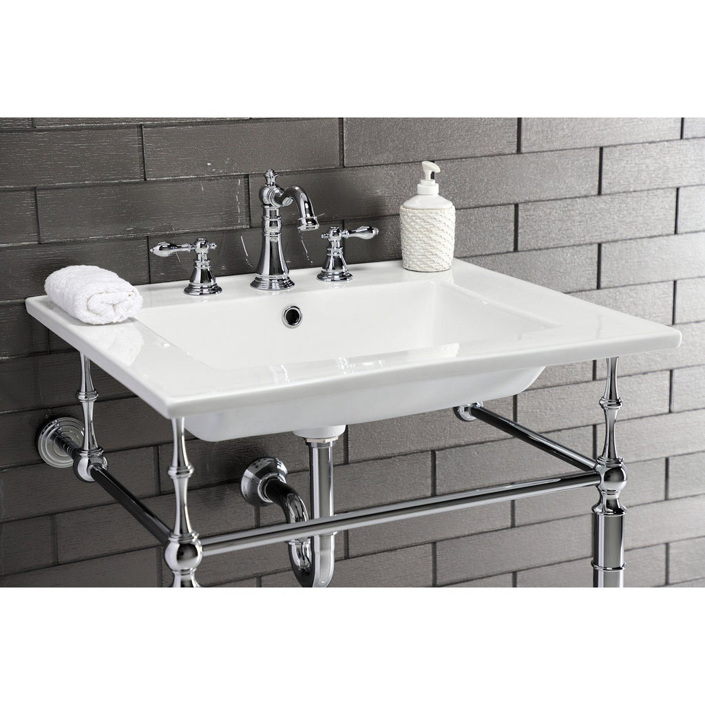 Continental 25-Inch Ceramic Vanity Sink Top (8" Faucet Drillings)