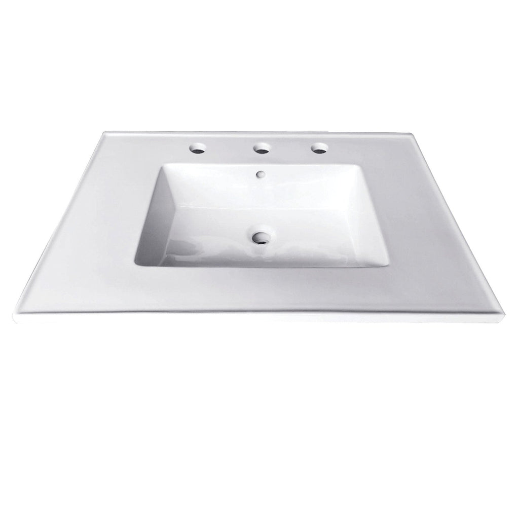 Continental 25-Inch Ceramic Vanity Sink Top (8" Faucet Drillings)