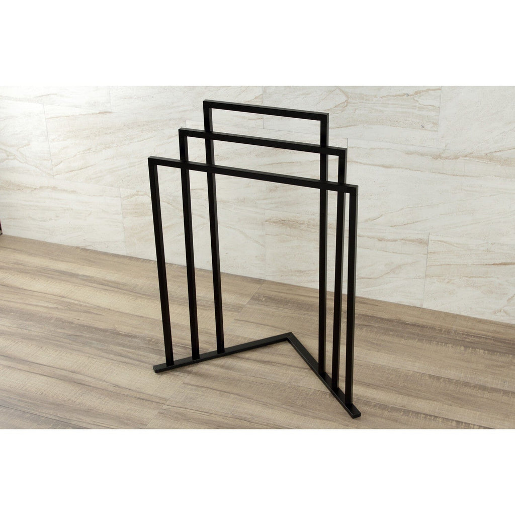 Edenscape 32-15/16 Inch Freestanding Pedestal 3-Tier L-Shaped Corner Towel Rack