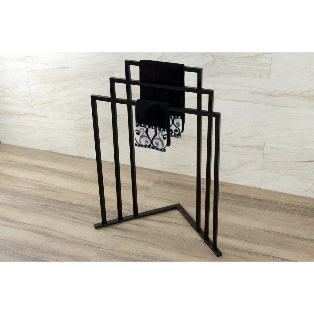 Edenscape 32-15/16 Inch Freestanding Pedestal 3-Tier L-Shaped Corner Towel Rack