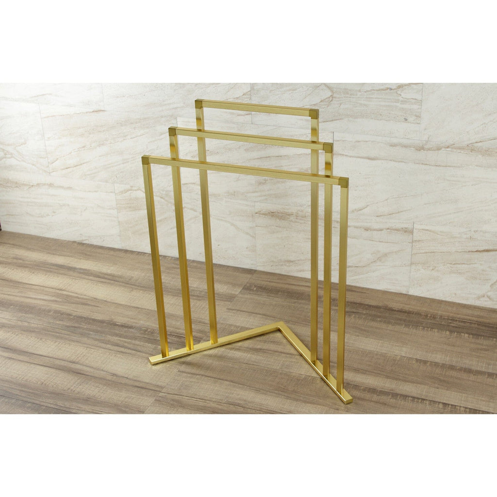 Edenscape 32-15/16 Inch Freestanding Pedestal 3-Tier L-Shaped Corner Towel Rack