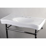Imperial Ceramic Console Sink with Stainless Steel Legs
