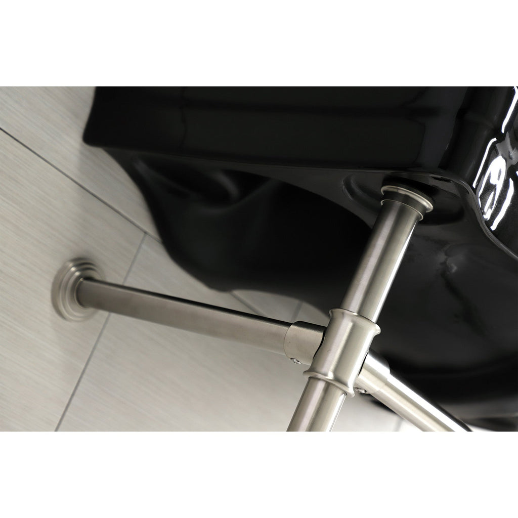 Imperial 36-Inch Ceramic Console Sink with Stainless Steel Legs (8-Inch, 3-Hole)