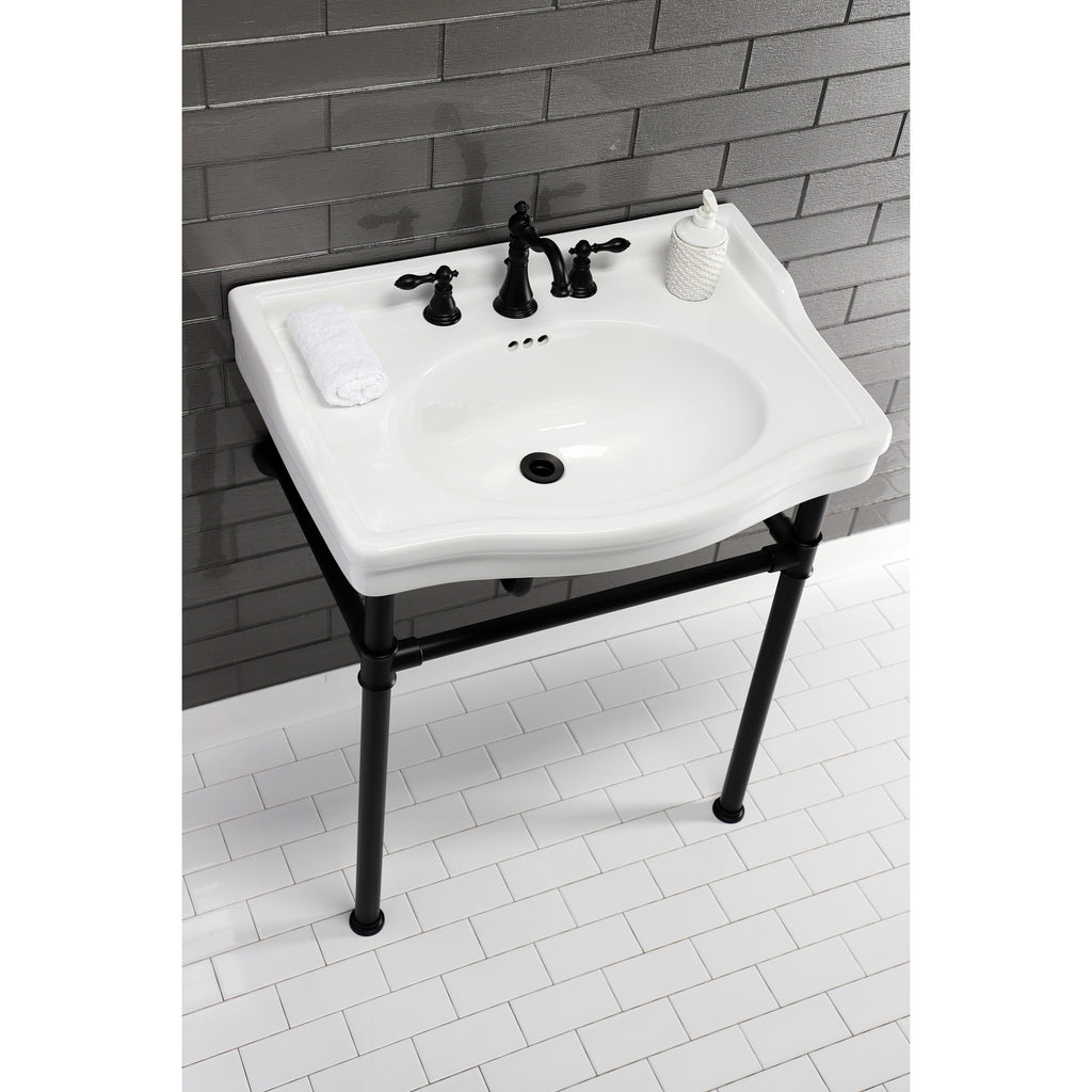 Victorian 30-Inch Ceramic Console Sink (8-Inch, 3-Hole)