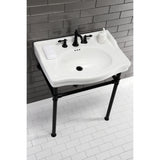 Victorian 30-Inch Ceramic Console Sink (8-Inch, 3-Hole)
