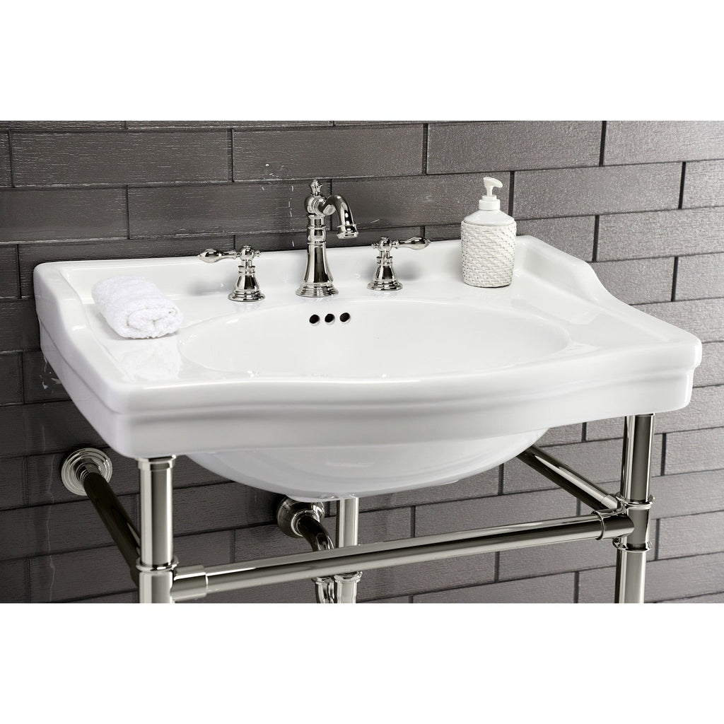 Victorian 30-Inch Ceramic Console Sink (8-Inch, 3-Hole)