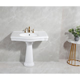 Sovereign 35-Inch Ceramic Pedestal Sink (8-Inch, 3 Hole)