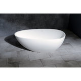 Arcticstone 59-Inch Solid Surface Egg Shaped Double Ended Freestanding Tub with Drain