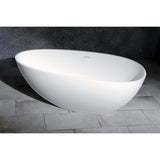 Arcticstone 59-Inch Solid Surface Egg Shaped Double Ended Freestanding Tub with Drain