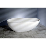 Arcticstone 59-Inch Solid Surface Egg Shaped Double Ended Freestanding Tub with Drain