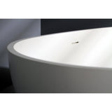 Arcticstone 59-Inch Solid Surface Egg Shaped Double Ended Freestanding Tub with Drain