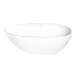 Arcticstone 59-Inch Solid Surface Egg Shaped Double Ended Freestanding Tub with Drain