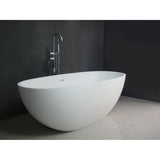 Arcticstone 65-Inch Solid Surface Oval Double Ended Freestanding Tub with Drain