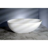Arcticstone 67-Inch Solid Surface Egg Shaped Double Ended Freestanding Tub with Drain