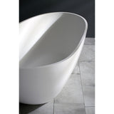 Arcticstone 67-Inch Solid Surface Egg Shaped Double Ended Freestanding Tub with Drain