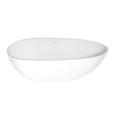 Arcticstone 67-Inch Solid Surface Egg Shaped Double Ended Freestanding Tub with Drain