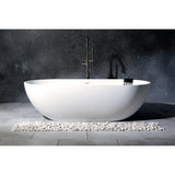 Arcticstone 70-Inch Solid Surface Oval Double Ended Freestanding Tub with Drain