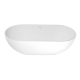 Arcticstone 70-Inch Solid Surface Oval Double Ended Freestanding Tub with Drain