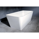Arcticstone 59-Inch Solid Surface Rectangular Double Ended Freestanding Tub with Drain