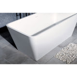 Arcticstone 59-Inch Solid Surface Rectangular Double Ended Freestanding Tub with Drain