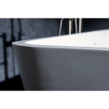 Arcticstone 59-Inch Solid Surface Rectangular Double Ended Freestanding Tub with Drain