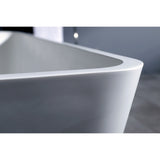 Arcticstone 59-Inch Solid Surface Rectangular Double Ended Freestanding Tub with Drain