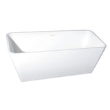 Arcticstone 59-Inch Solid Surface Rectangular Double Ended Freestanding Tub with Drain