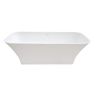Arcticstone 69-Inch Solid Surface White Stone Freestanding Tub with Drain