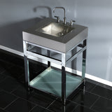 Kingston Commercial Steel Console Sink Base with Glass Shelf