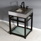 Kingston Commercial Steel Console Sink Base with Glass Shelf