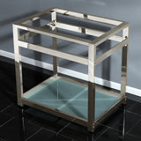 Kingston Commercial Steel Console Sink Base with Glass Shelf