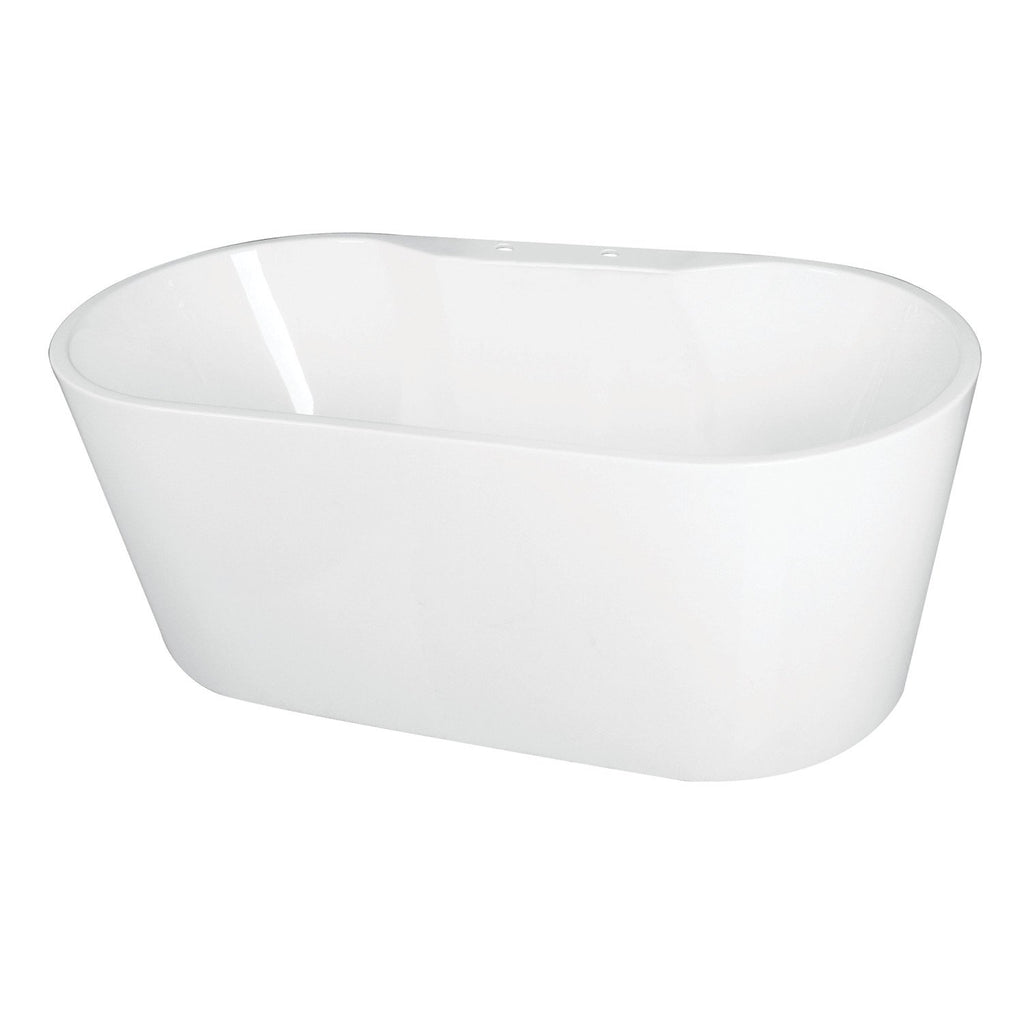 Aqua Eden 51-Inch Acrylic Oval Double Ended Freestanding Tub with Drain