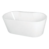 Aqua Eden 51-Inch Acrylic Oval Double Ended Freestanding Tub with Drain